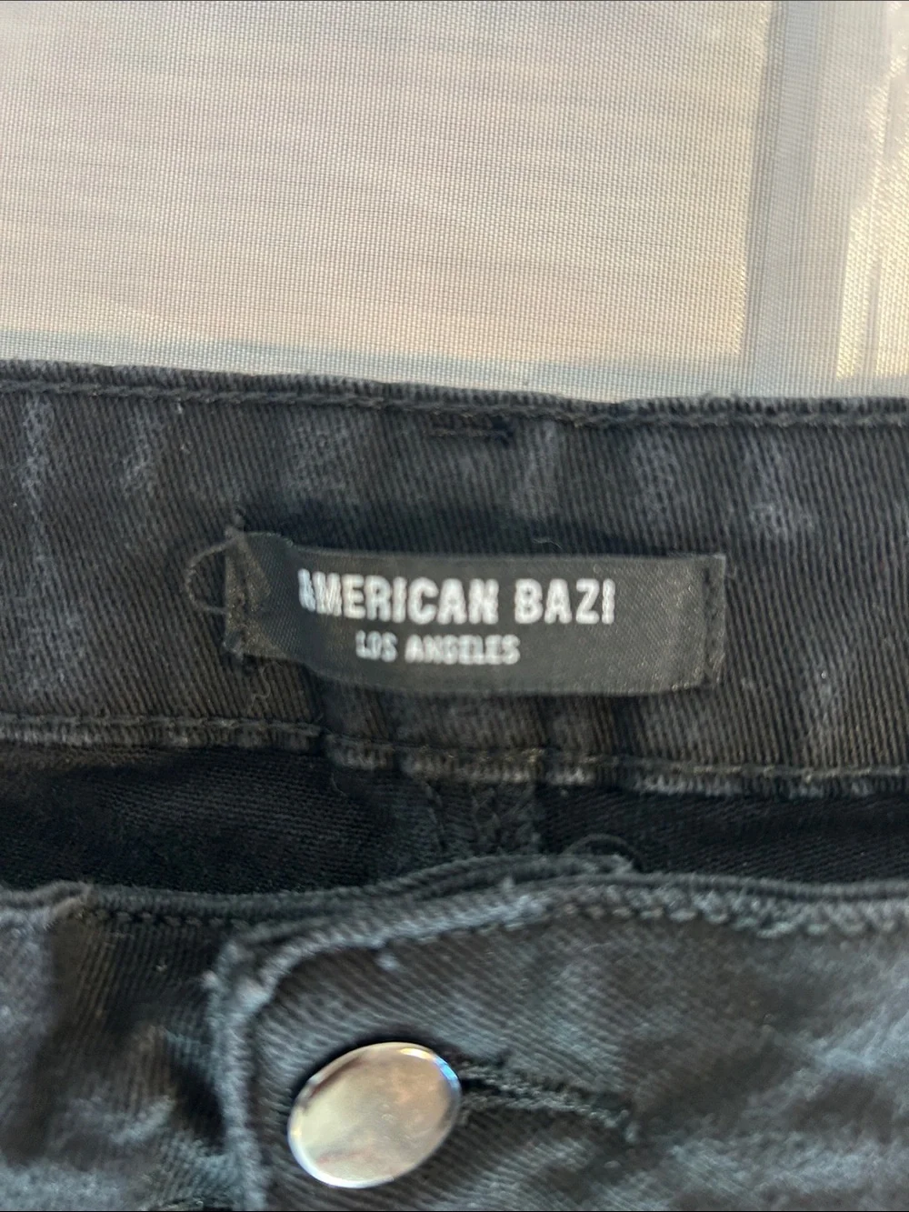 American Bazi Black Relaxed Cargo Jeans